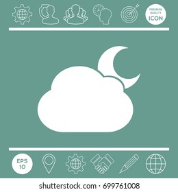 Cloud moon symbol icon