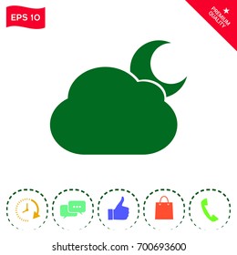 Cloud moon symbol icon