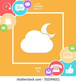 Cloud moon symbol icon