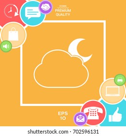 Cloud moon symbol -  icon