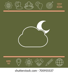 Cloud moon symbol -  icon