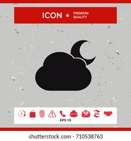 Cloud moon symbol icon