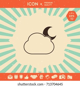 Cloud moon symbol -  icon