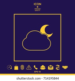 Cloud moon symbol - icon Cloud moon symbol - icon
