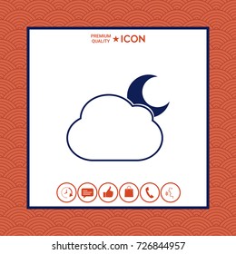 Cloud moon symbol -  icon