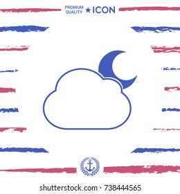 Cloud moon symbol -  icon