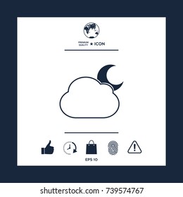 Cloud moon symbol -  icon