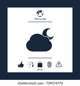 Cloud moon symbol icon