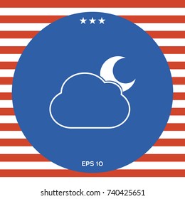 Cloud moon symbol -  icon