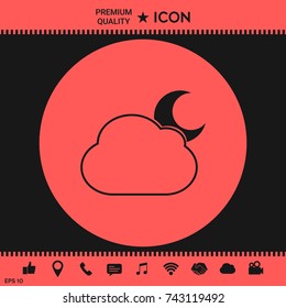 Cloud moon symbol -  icon