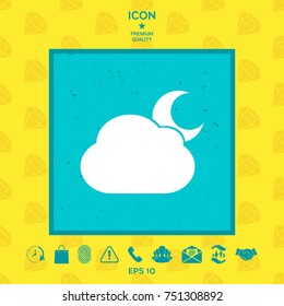 Cloud moon symbol icon
