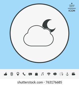 Cloud moon symbol -  icon