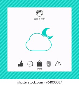 Cloud moon symbol -  icon