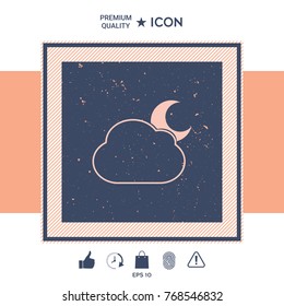 Cloud moon symbol -  icon