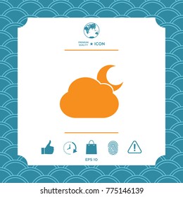 Cloud moon symbol icon