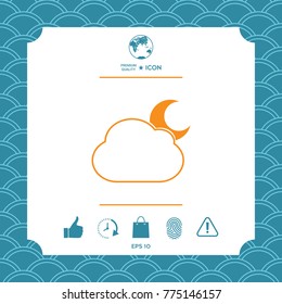 Cloud moon symbol -  icon
