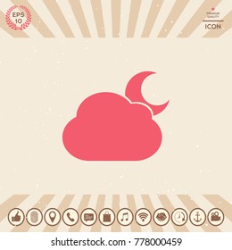 Cloud moon symbol icon