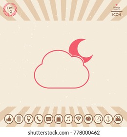 Cloud moon symbol -  icon