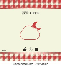 Cloud moon symbol -  icon