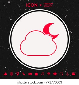 Cloud moon symbol -  icon