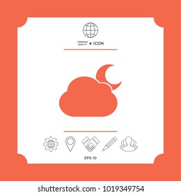 Cloud moon symbol icon. Element for your design