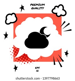 Cloud moon symbol icon. Element for your design