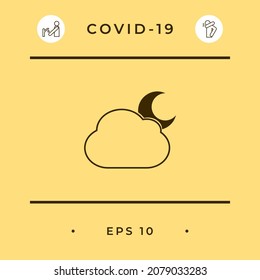 Símbolo de la luna de la nube - icono. Elemento para su diseño