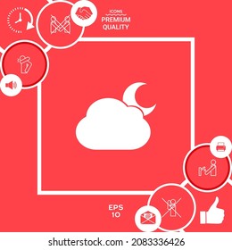 Icono de símbolo de la luna de la nube. Elemento para su diseño