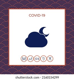 Cloud moon symbol icon. Element for your design