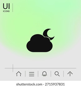 Cloud moon symbol icon. Element for your design