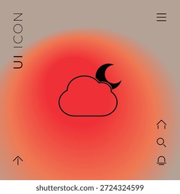 Símbolo de la luna de la nube - icono. Elemento para su diseño