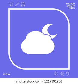 Cloud moon symbol icon. Graphic elements for your design