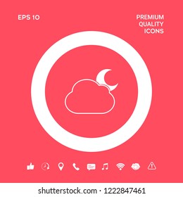 Cloud moon symbol -  icon. Graphic elements for your design