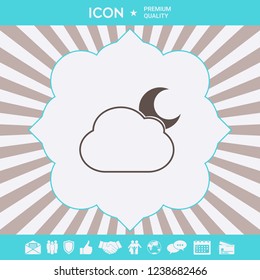 Cloud moon symbol -  icon. Graphic elements for your design