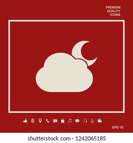 Cloud moon symbol icon. Graphic elements for your design