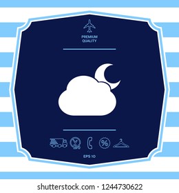 Cloud moon symbol icon. Graphic elements for your design