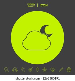 Cloud moon symbol -  icon. Graphic elements for your design