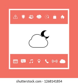 Cloud moon symbol -  icon. Graphic elements for your design