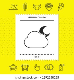 Cloud moon symbol -  icon. Graphic elements for your design