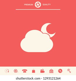 Cloud moon symbol icon. Graphic elements for your design