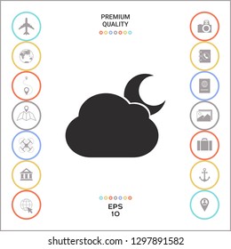 Cloud moon symbol icon. Graphic elements for your design