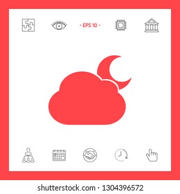 Cloud moon symbol icon. Graphic elements for your design