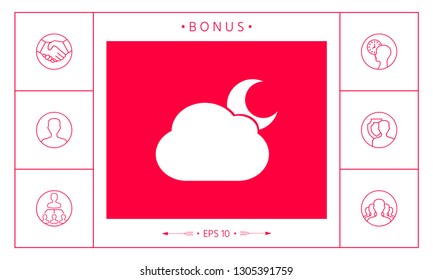 Cloud moon symbol icon. Graphic elements for your design