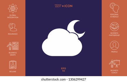 Cloud moon symbol icon. Graphic elements for your design
