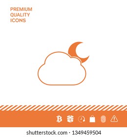 Cloud moon symbol -  icon. Graphic elements for your design