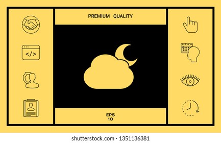 Cloud moon symbol icon. Graphic elements for your design