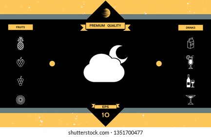 Cloud moon symbol icon. Graphic elements for your design