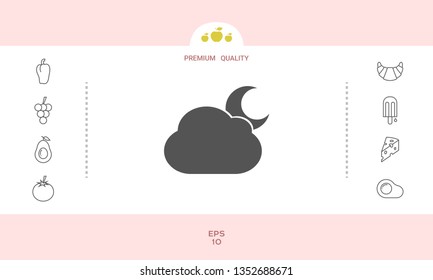 Cloud moon symbol icon. Graphic elements for your design