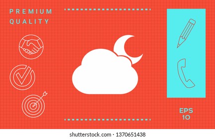 Cloud moon symbol icon. Graphic elements for your design