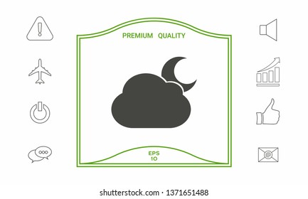 Cloud moon symbol icon. Graphic elements for your design